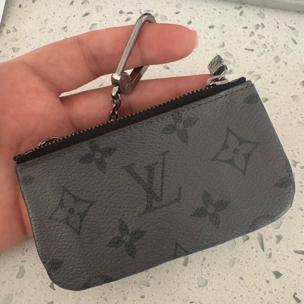 Louis Vuitton Monogram Eclipse Zip Key Pouch - Bl… - image 1